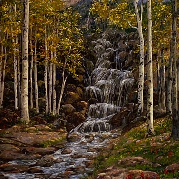 Jigsaw Puzzle 550 Pieces Aspen Cascade 24X18" Roseart by Schaefer Miles NEW - Picture 2 of 9